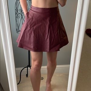 Maroon Leather skirt